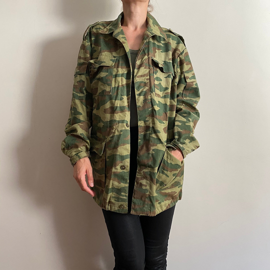 Vintage Military Style Jacket, Camouflage Unisex Jacket. M-L