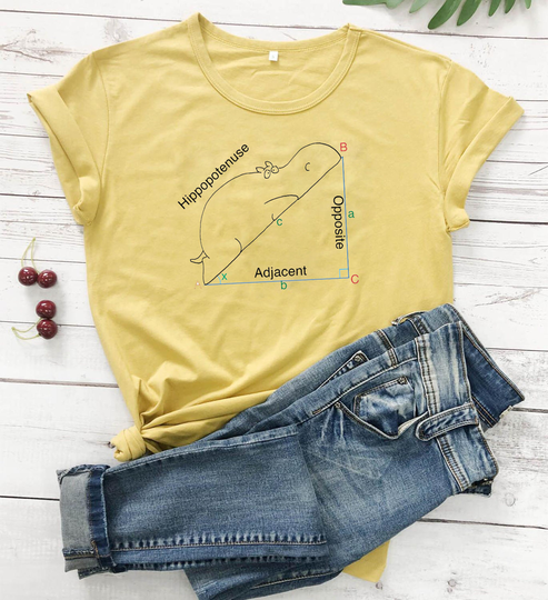 Funny Math T Shirt, Hippopotenuse Teachers Tshirt, Teacher Geometry Gift, Nerd Gift