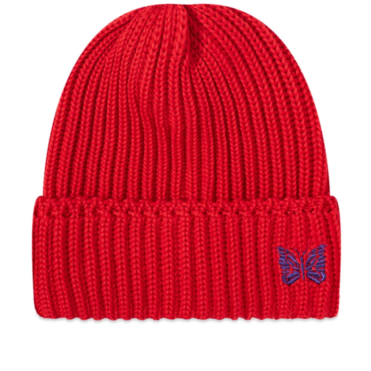 Needles Merino Wool Beanie Hat Red