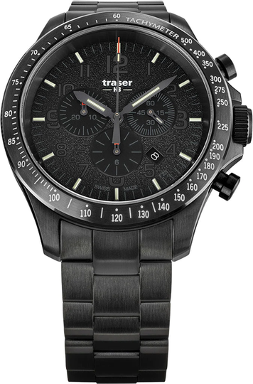 Traser H3 Watch P67 Officer Pro Chrono Black PVD Bracelet