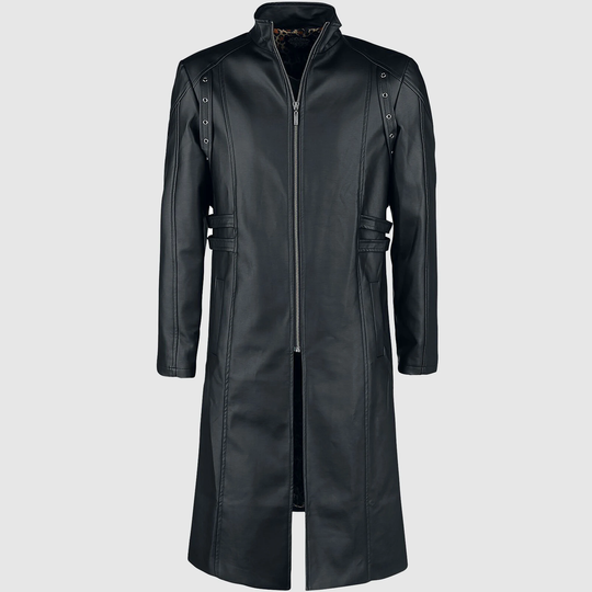 High Quality Mens Over Coat, Black Leather Jacket, Jacket in Leather