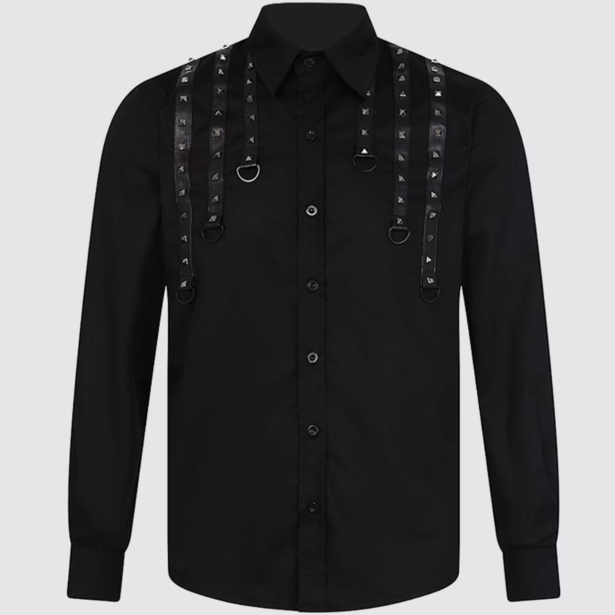 Men Gothic Black Shirt, Gothic Shirt For Men, Mens Shirt, Steampunk Studs Men