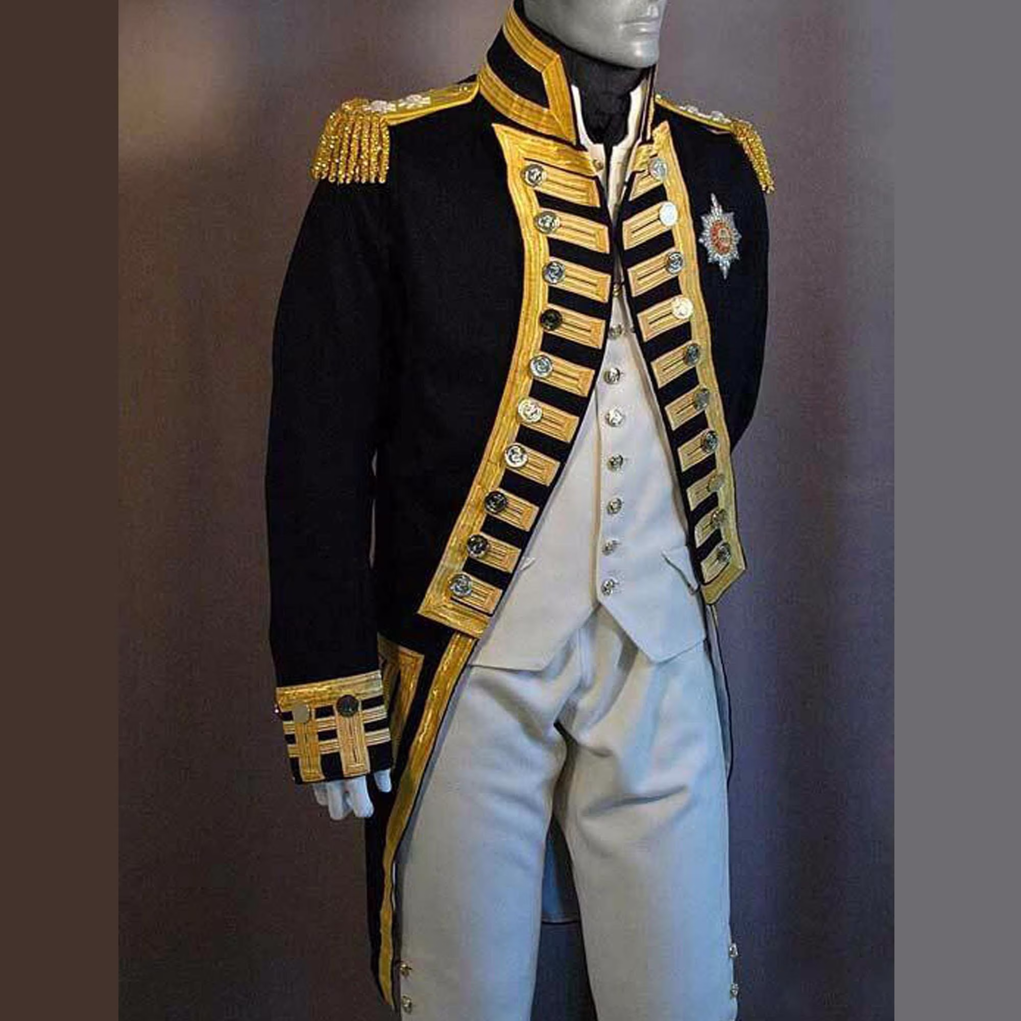 Men British Royal Navy Vice-Admiral Historical Military Jacket, Steampunk Admiral Hussar Uniform Mens Jackets