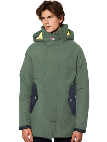 MC2 Saint Barth Military Green Hooded Windbreaker For Man