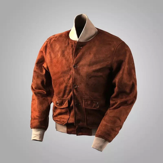 Suede Usaf A1 Bomber Jacket Military Flight Genuine Cow Vintage Style Men's Moto Biker Outwear