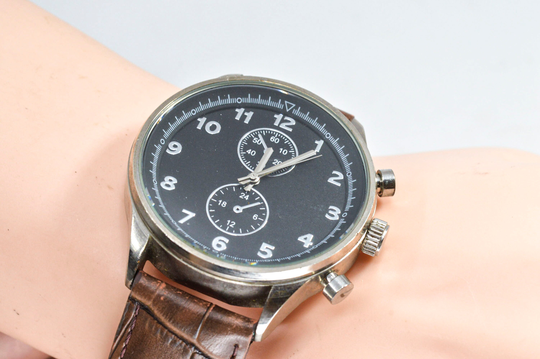 Aldo Steel Tone With Black Dial Mens, Quartz Wrist Watch