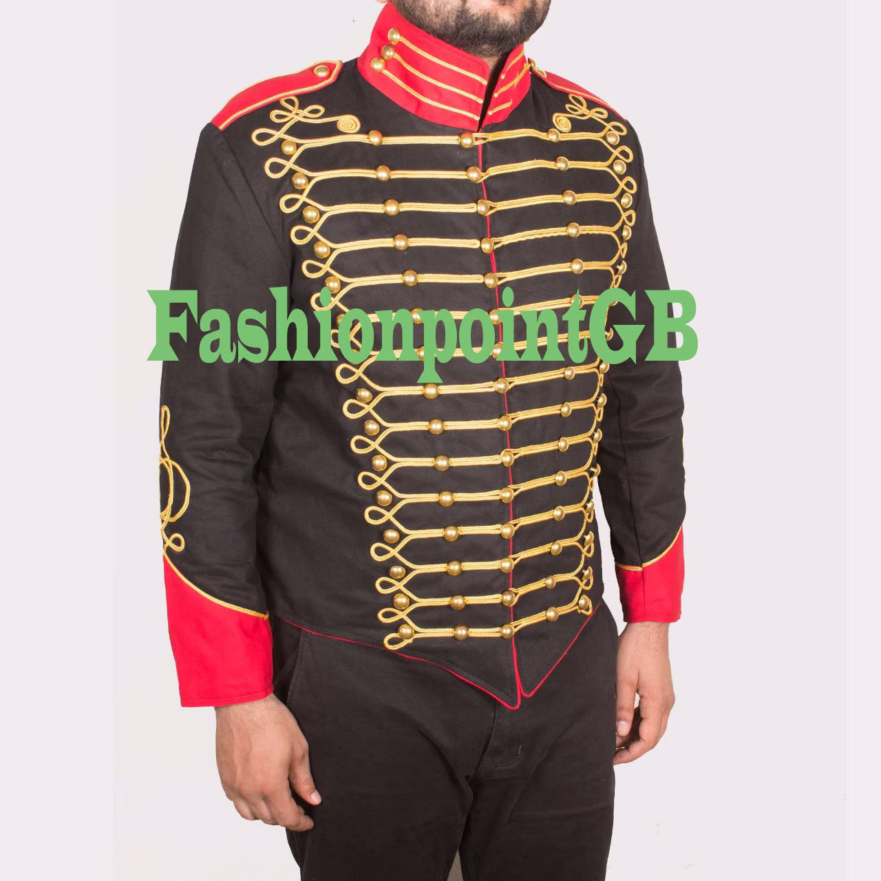 Men's Fashion Braided Jacket, Men's Nepoleonic Hussar Jacket, Accessories Not Included in Price