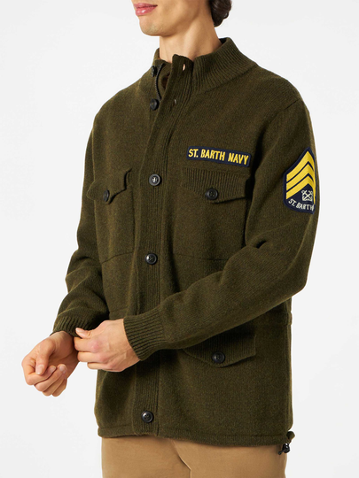 MC2 Saint Barth Knitted Field Jacket With Patch