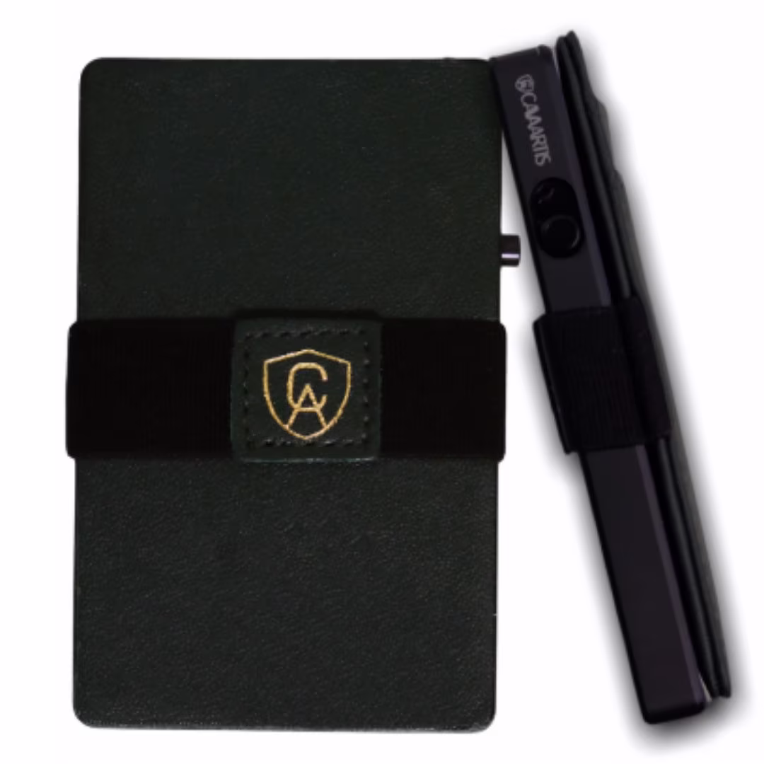 Minimalist Premium Leather Wallet | Smart Quick Card Release Rfid Protection Elite Collection Military Green