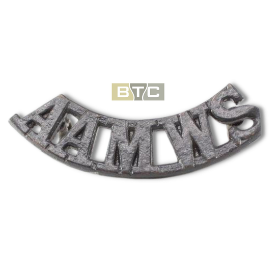 Australian Army Ww2 A.a.m.w.s Metal Shoulder Title