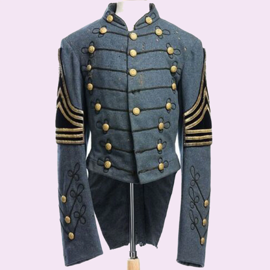 New Original Civil War Uniforms For Military Academy Gray Wool Men Jacket , Men's Fashion Hussar Jacket, Military Costumes, Halloween Cos