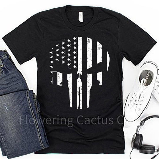 Punisher American Flag/Patriotic Shirt/Gift For Him/Punisher Skull/Gift Her/Punisher Tshirt/Distressed Shirt/Distressed Flag