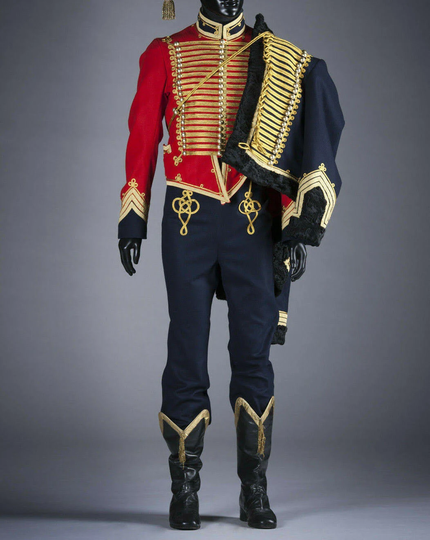 Napoleonic Hussar Uniform Miltary Style Tunic Pelisse Jimmi Hendrix Jacket Steampunk Military Regency Uniform, Navy Blue Trouser