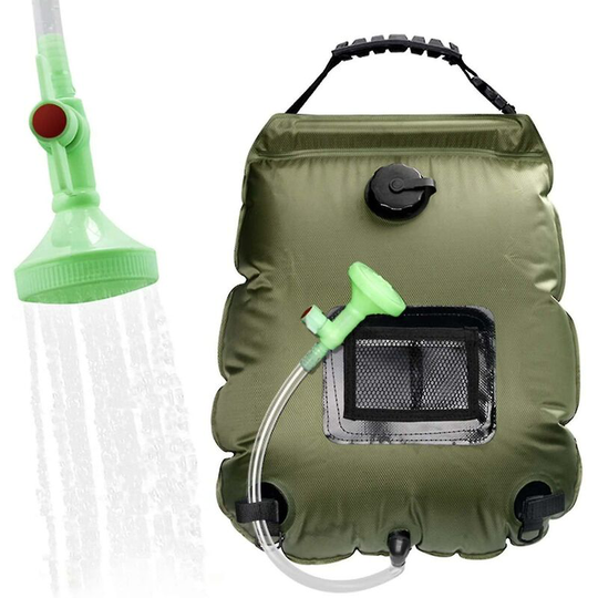 Outdoor Portable Solar Washing , Suitable For Camping Bathing And Bathing (military Green)