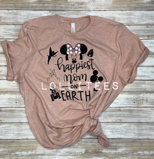 Happiest Mom On Earth/ Shirt/ Customizable Gift/ Teacher Family Vacation/ Matching Shirts/ Mothers Day Gift