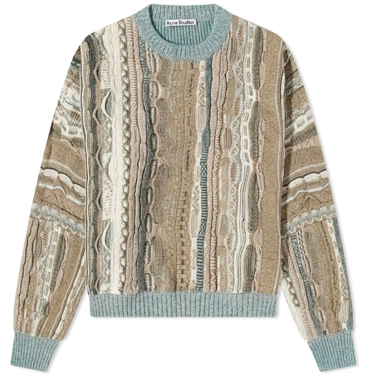 Acne Studios Kustav Stripe Crew Knit Military Green/Multi