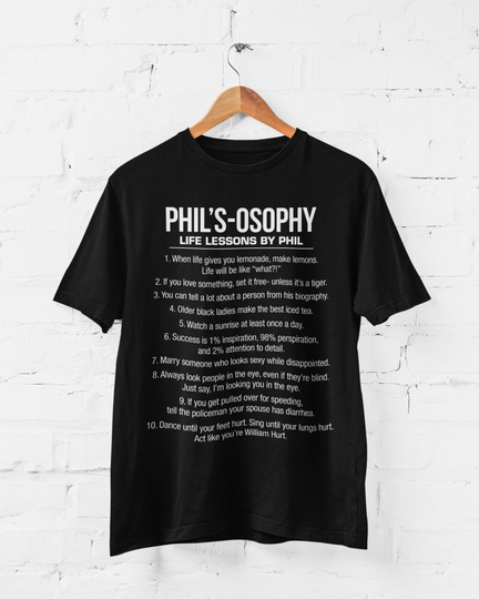 Phils-Osophy Life Lessons By Phil Funny T Shirt Dunphy Family Modern