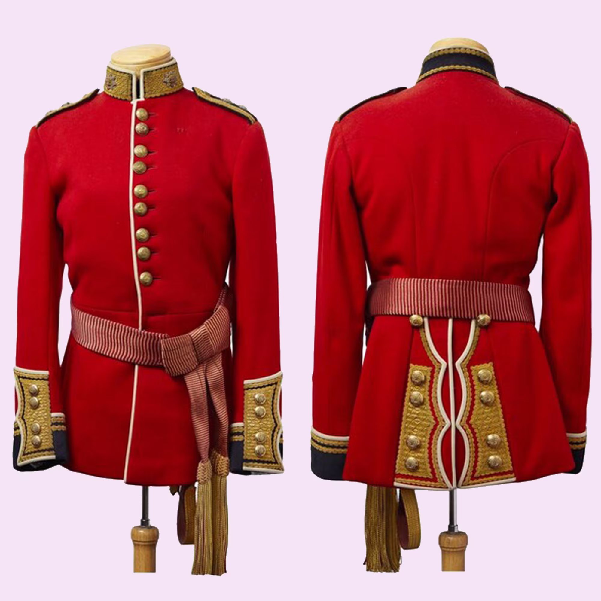 Coldstream Guards Lieutenant's Parade Tunic. Ca. Wwi-Ii. Red Cloth With Gold, Replica Jacket, Military Antique Jacket