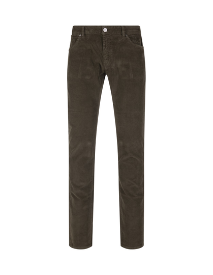 PT01 Man Slim Fit Military Green Corduroy Jeans