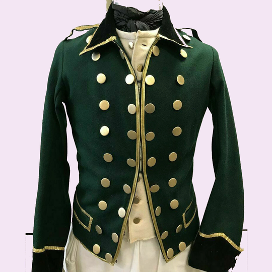 Men's Green Dragoon British Legion Jacket, Military Jacket, Michael Jackson Braided Jacket