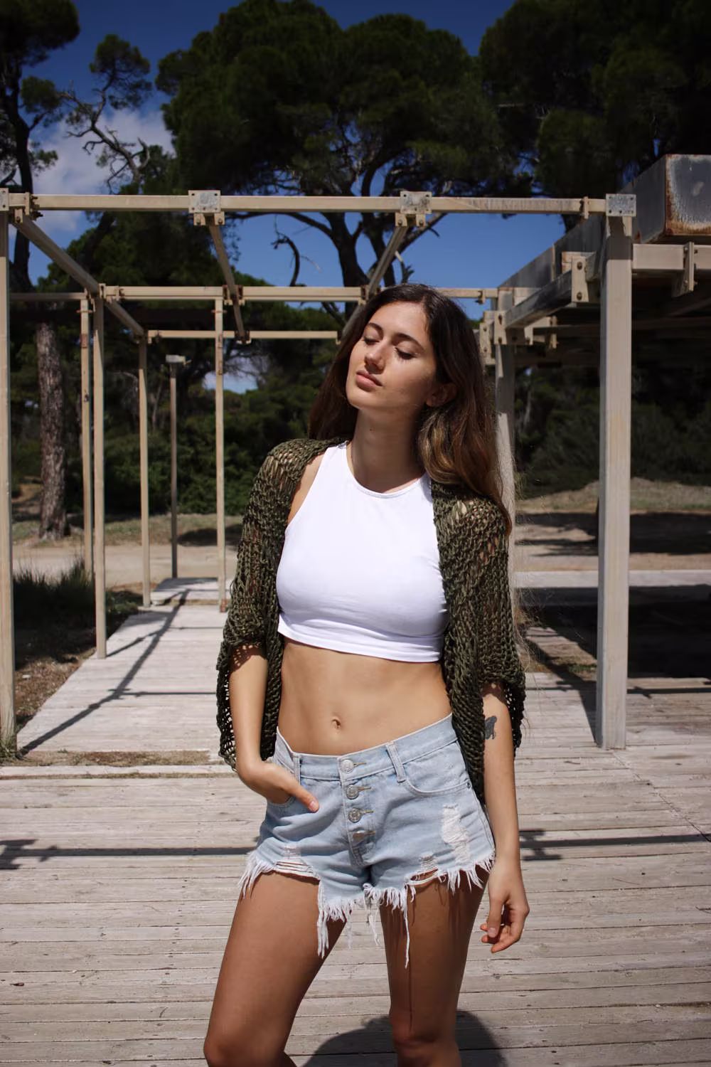 Military Green Shrug, Open Knit Handmade Crop Cardigan, Hand Cotton Bolero, Loose Weave Fitting Boho Style Shrug