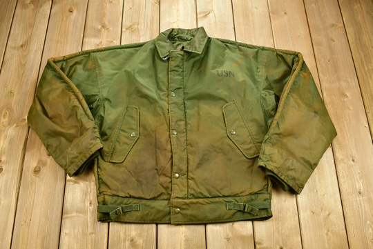 Vintage 1963 U.s. Navy Extreme Cold Weather Military Jacket/Us Army Green A-1 Streetwear Fashion