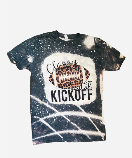 Classy Until Kickoff Shirt, Football Mom Bleached Leopard Shirt, Mama Crew, Mama Crew, Shirt
