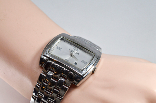 Kenneth Cole Steel Tone With Silver Dial Mand Quartz Wrist Watch