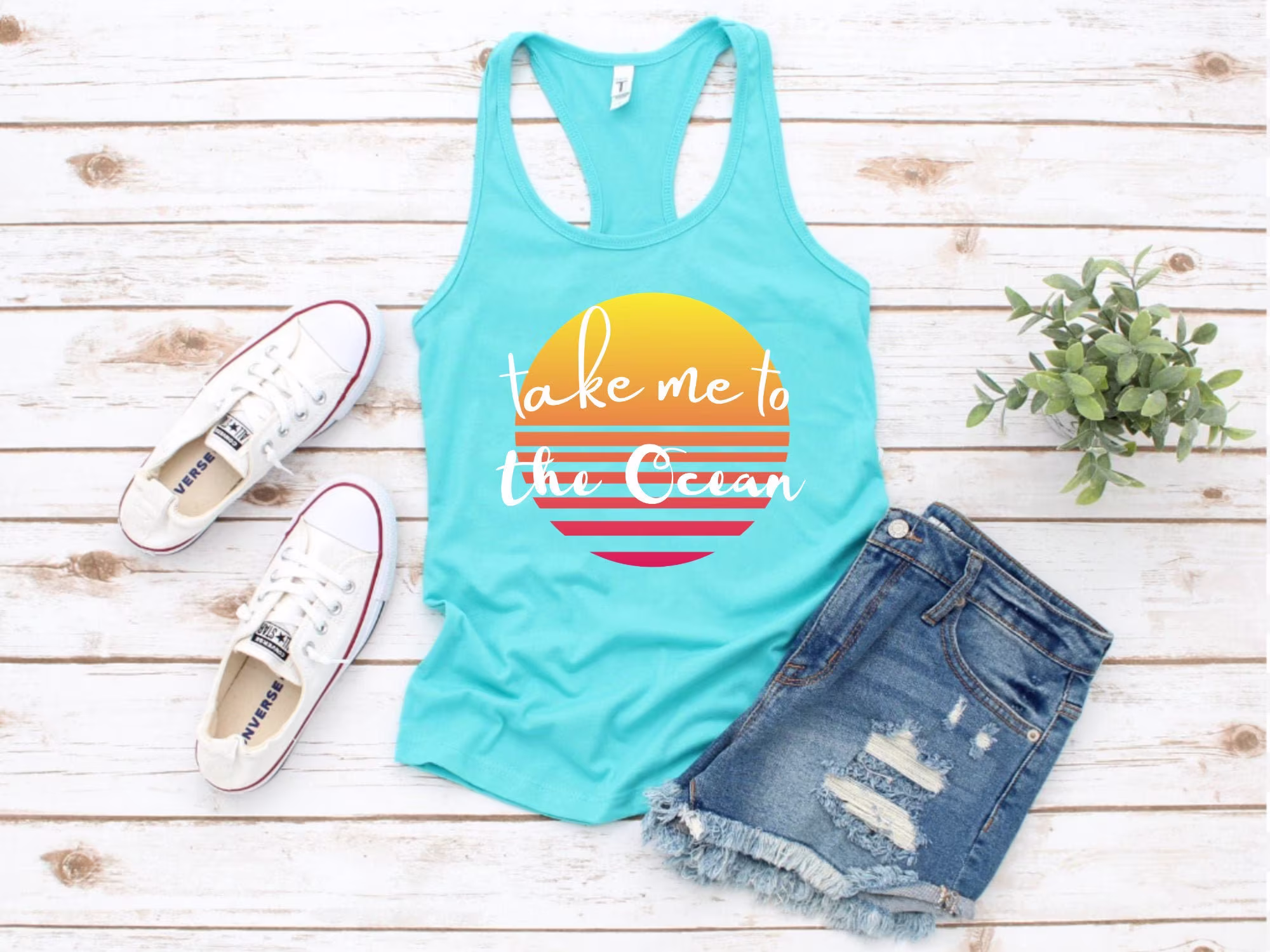 Ocean Tank, Beach Tank Top, Sunset Nature Vacation Tanks, Summer Women's Outdoor, Hiking, Wilderness