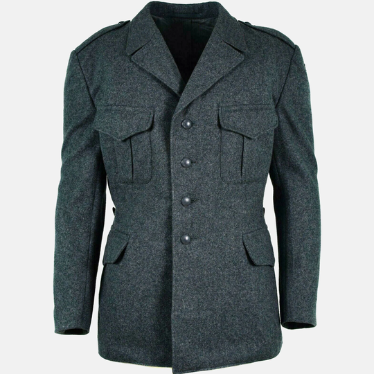 Scotsmen Swiss Army Wool Jacket Uniform Suit Top Military Grey , Handmade Light Hussar Jacket, Men's Online