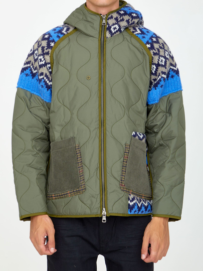 Andersson Bell Knitted-panel Nylon Down Jacket