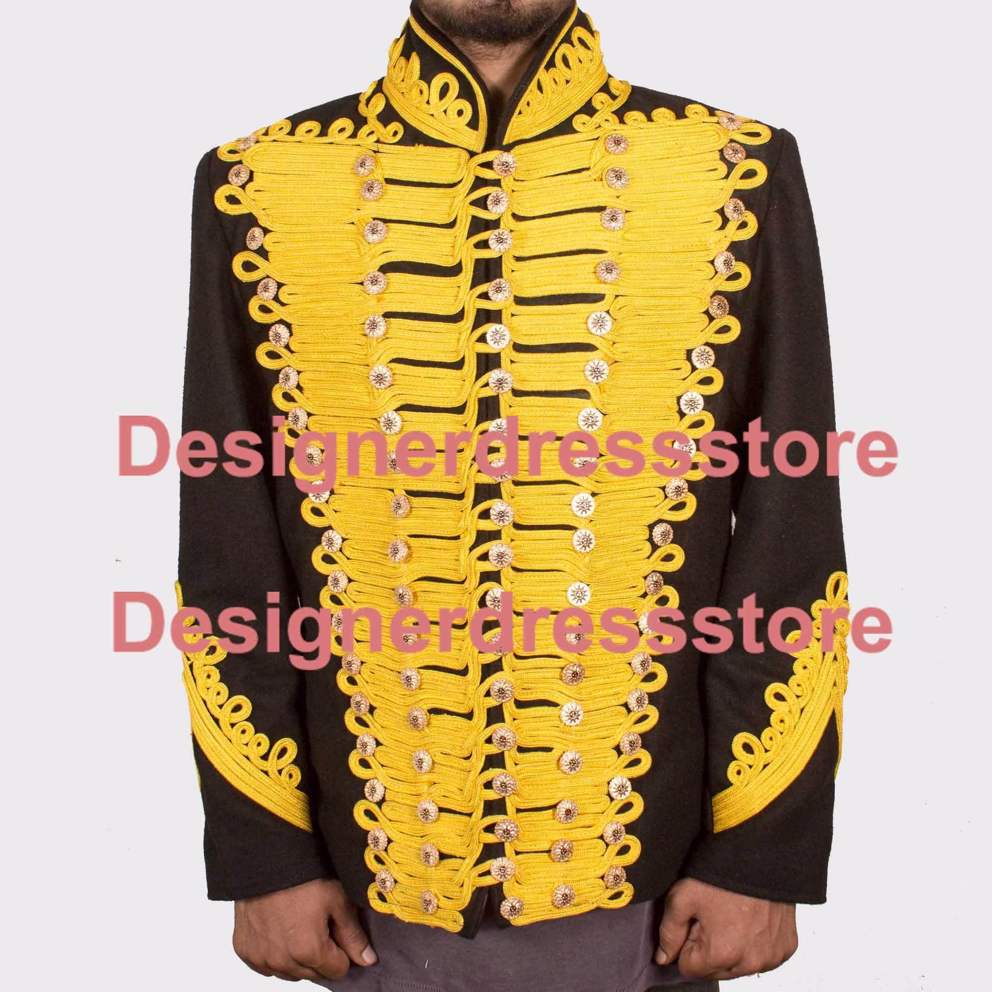 Inspired From Michael Jackson Braided Jacket, Heavy Steampunk Braid Jacket - Steampunk Military Uniform