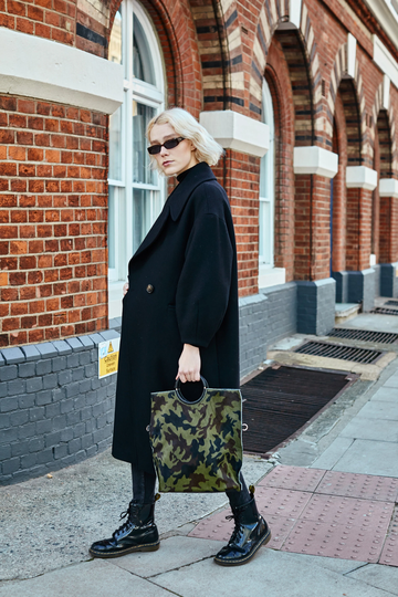 Camouflage Pony Hair Shopper Bag/Shoulder Camo Crossbody Top Handle