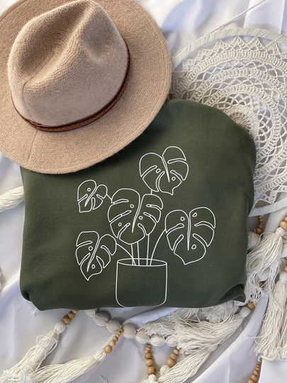 Monstera Crew | Military Green Gildan Plant Mom