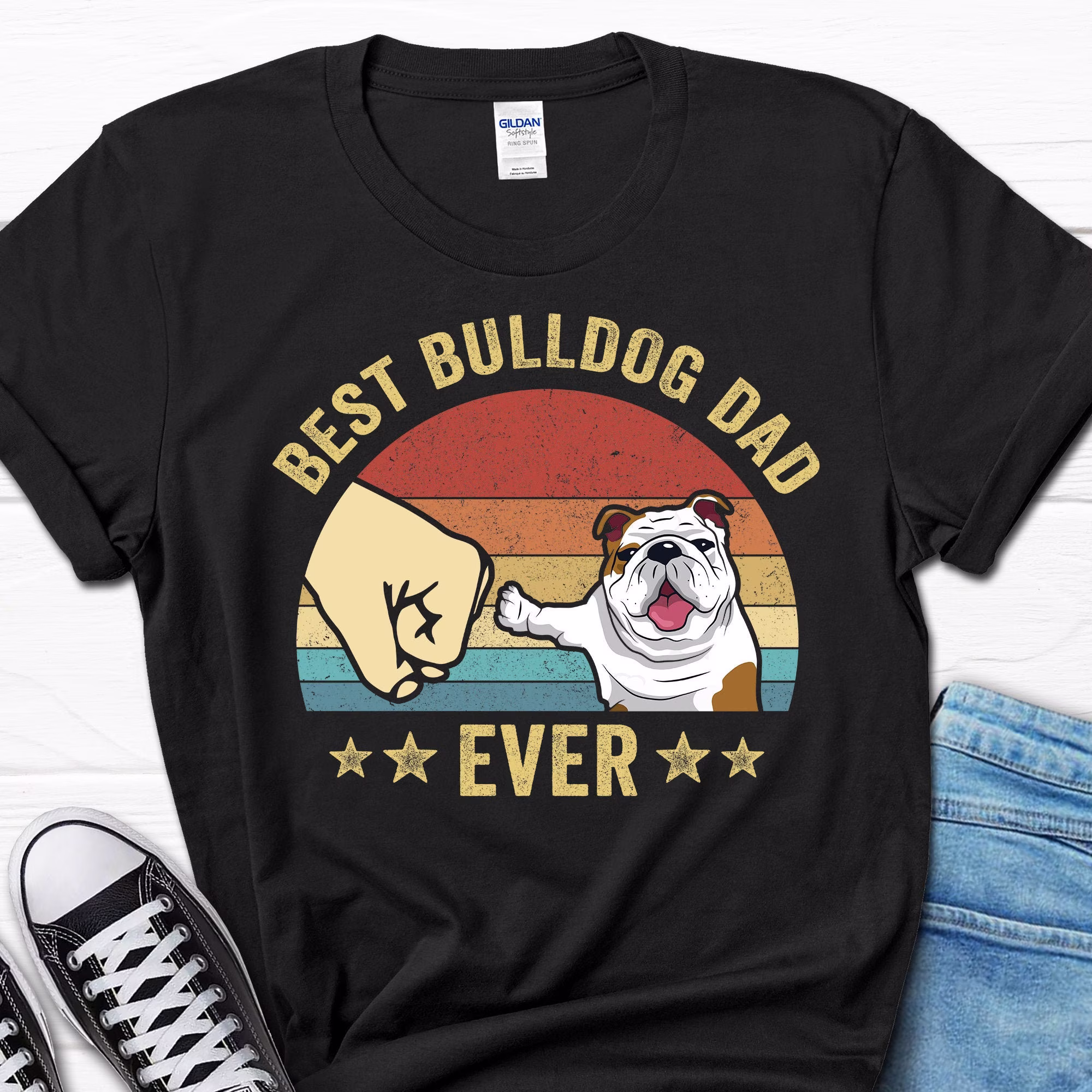 Best Bulldog Dad Ever Shirt, Men's Father's Day Gift, Owner Gifts For Him, Lover T-Shirt, Men