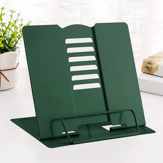 Metal Book Stand Reading Rack Book Holder Adjustable Cookbook Document Holder Heavy Duty Portable Book Holders for Recipes, Manuals, Tablet, Music