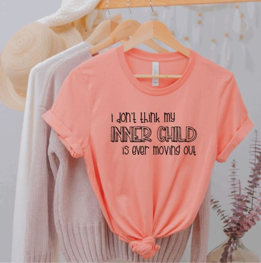 I Don't Think My Inner Child Is Ever Moving Out | Sassy Sarcasm Sarcastic Athletic Top Gym Womens Tshirt Workout Women