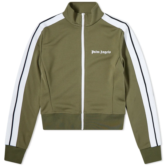 Palm Angels Fitted Track Jacket Military White