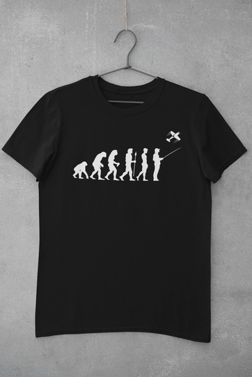 Evolution Of The Rc Plane T Shirt From Ape Through Prehistoric Man To Modern Flying A Radio Controlled Aeroplane