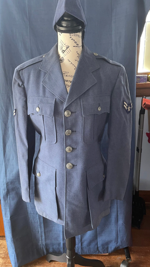 Air Force Women's Airman Dress Wool Pants Suit W/Wedge Cap, Collectible Military Clothing, Vintage Clothing