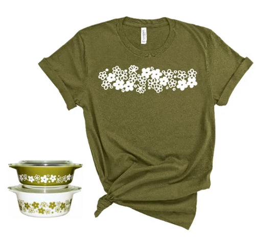 Pyrex Spring Blossoms Shirt/ Bowl Pattern Collectors Vintage Halloween Costume Group