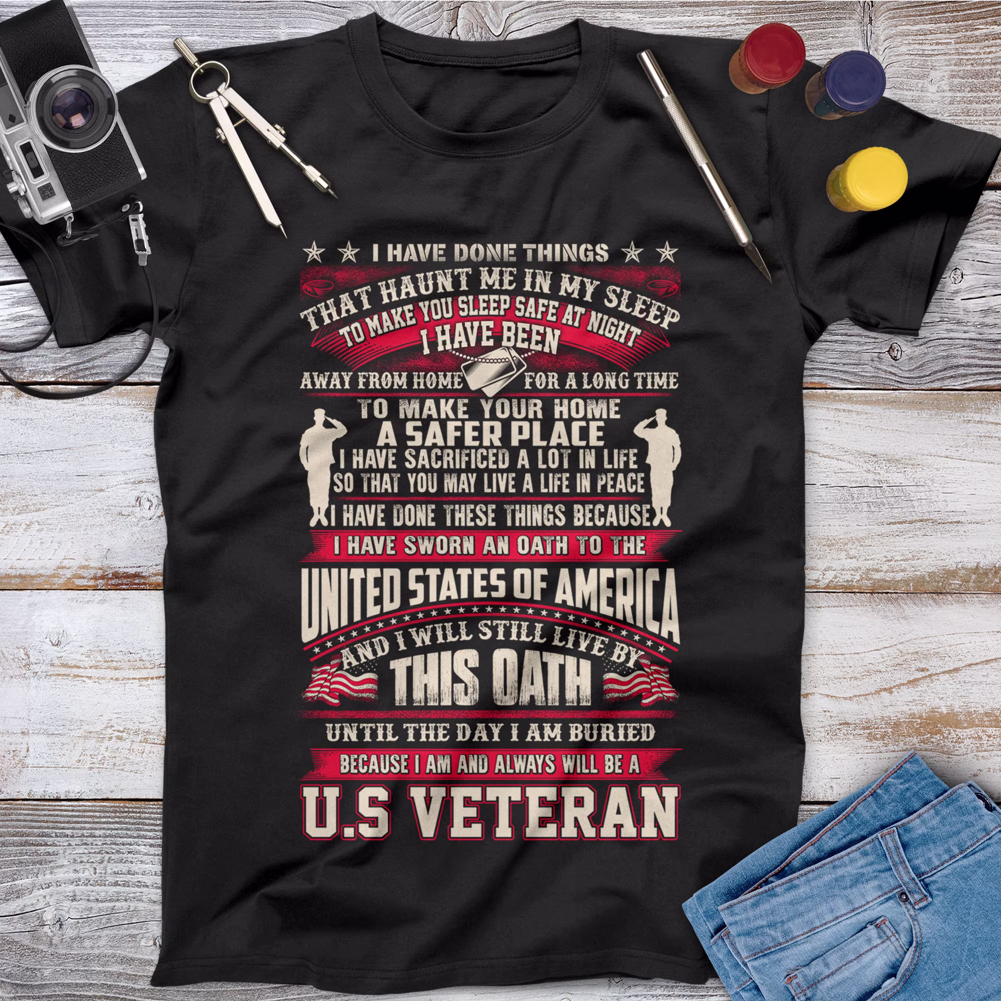 United States Of American & I Will Still Live By This Oath Us Veteran Shirt Memorial Day Independence Veterans Gift Army