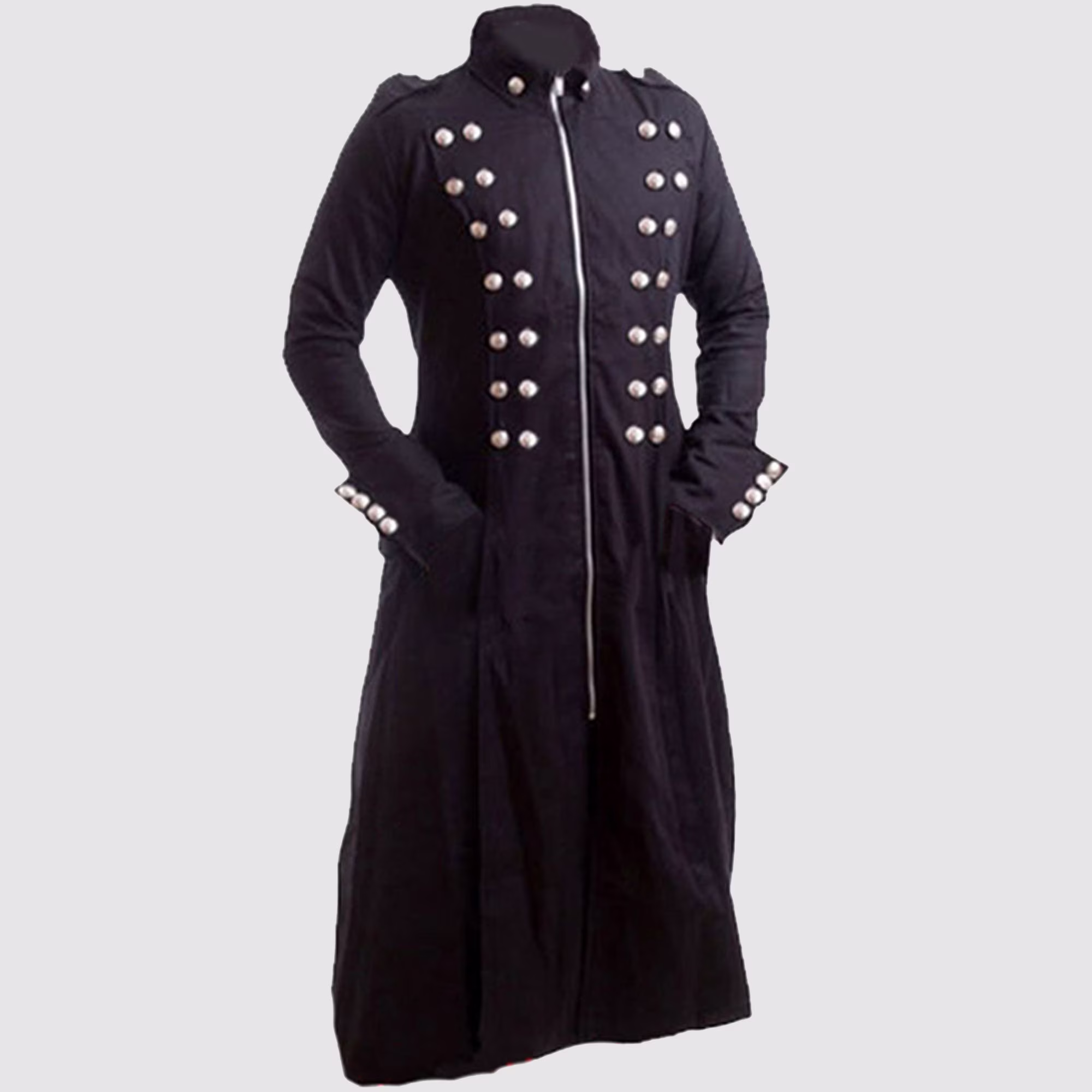 Men's Gothic Military Style Long Coat Steampunk Style, Fashion Jacket