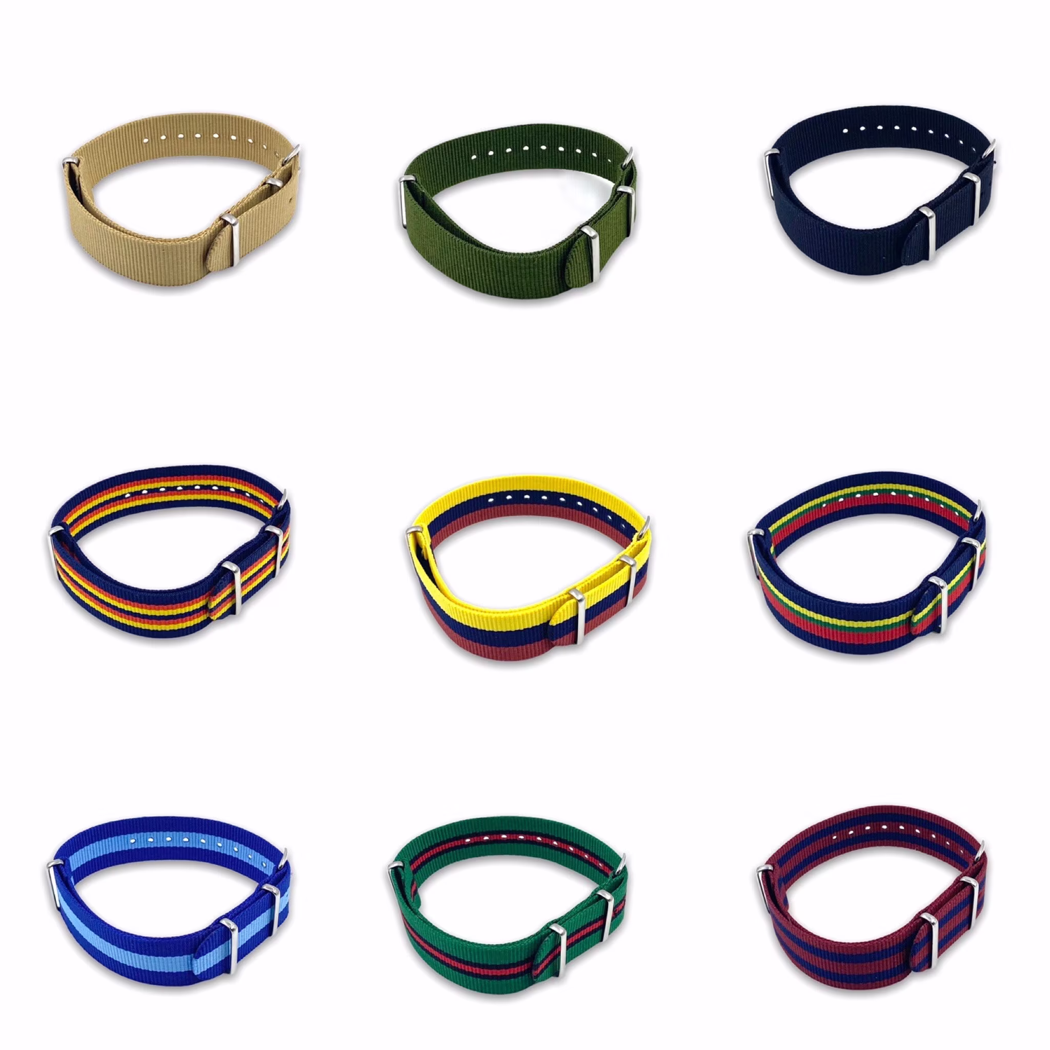 18mm 20mm Universal Nylon Military Watch Strap Black Olive Green Desert Reme Ramc Royal Marines Aac Yorkshire Regiment Engineers
