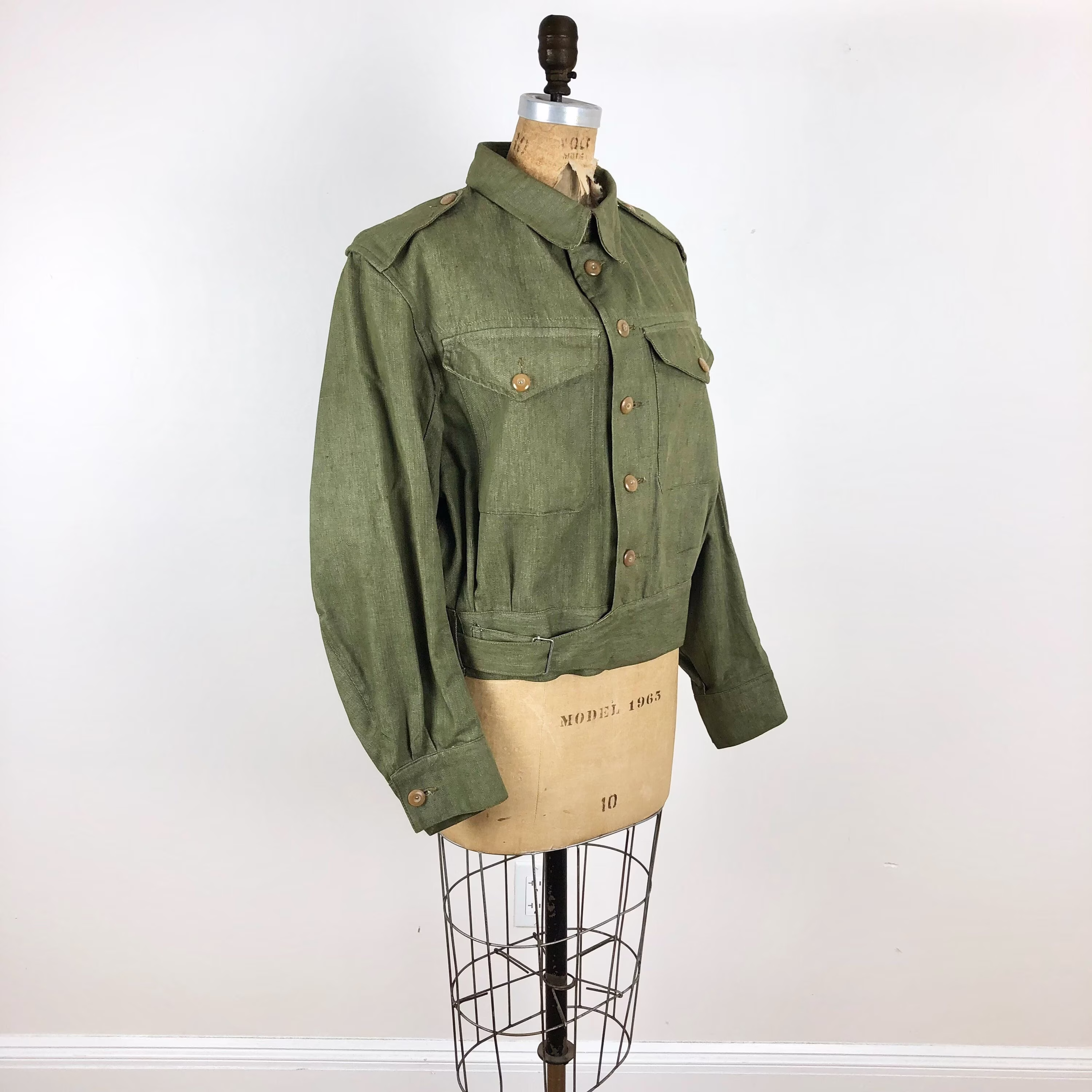 1950S British Military Green Cotton Jacket S
