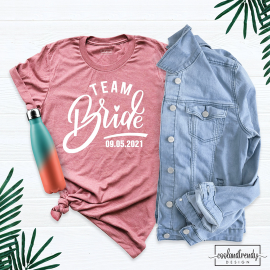 Team Bride Shirt, Bachelorette Party Bridesmaid Wedding Bridal T-Shirt