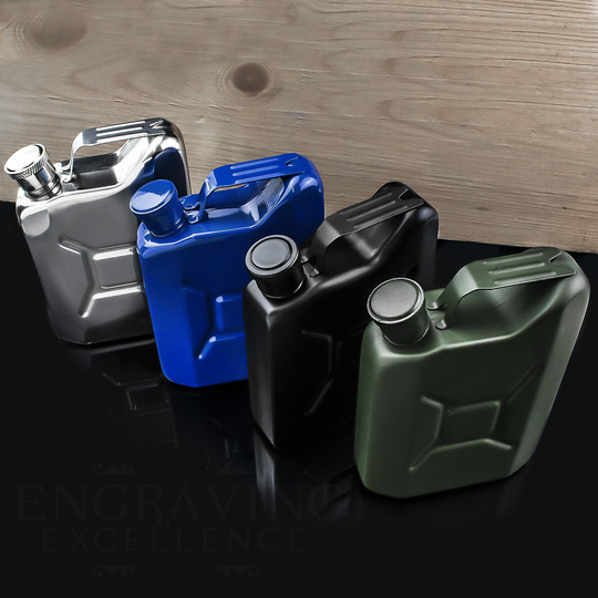 Personalised 5Oz Jerry Can Hip Flask - For Men Liquor Military Christmas Gifts, Wedding, Retirement, Birthday