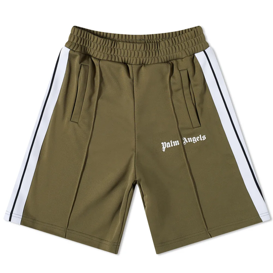 Palm Angels Track Shorts Military/White