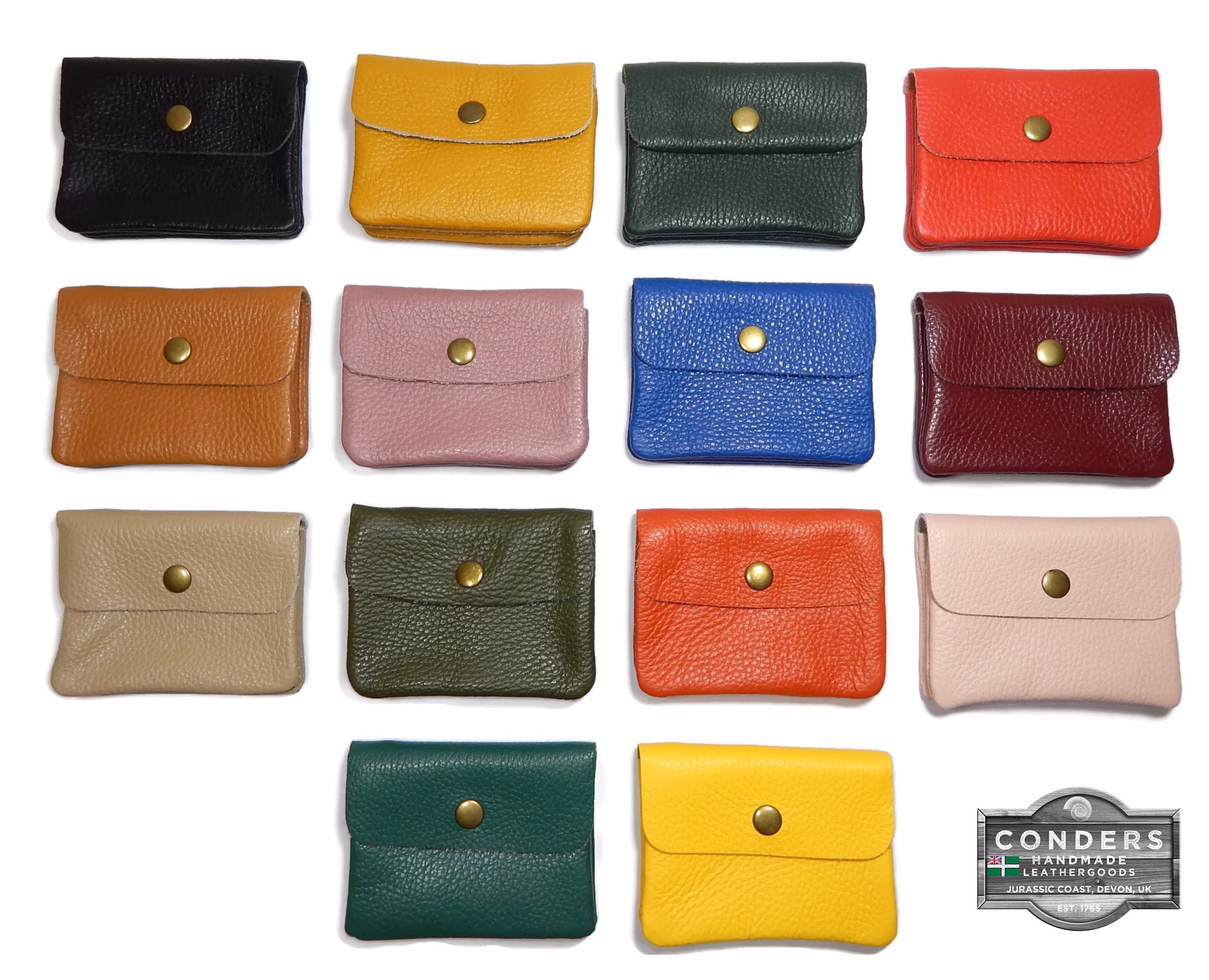 Leather Coin Purse, Mini Pouch, Soft Italian Holder, Small Change Wallet, Credit Card Colourful