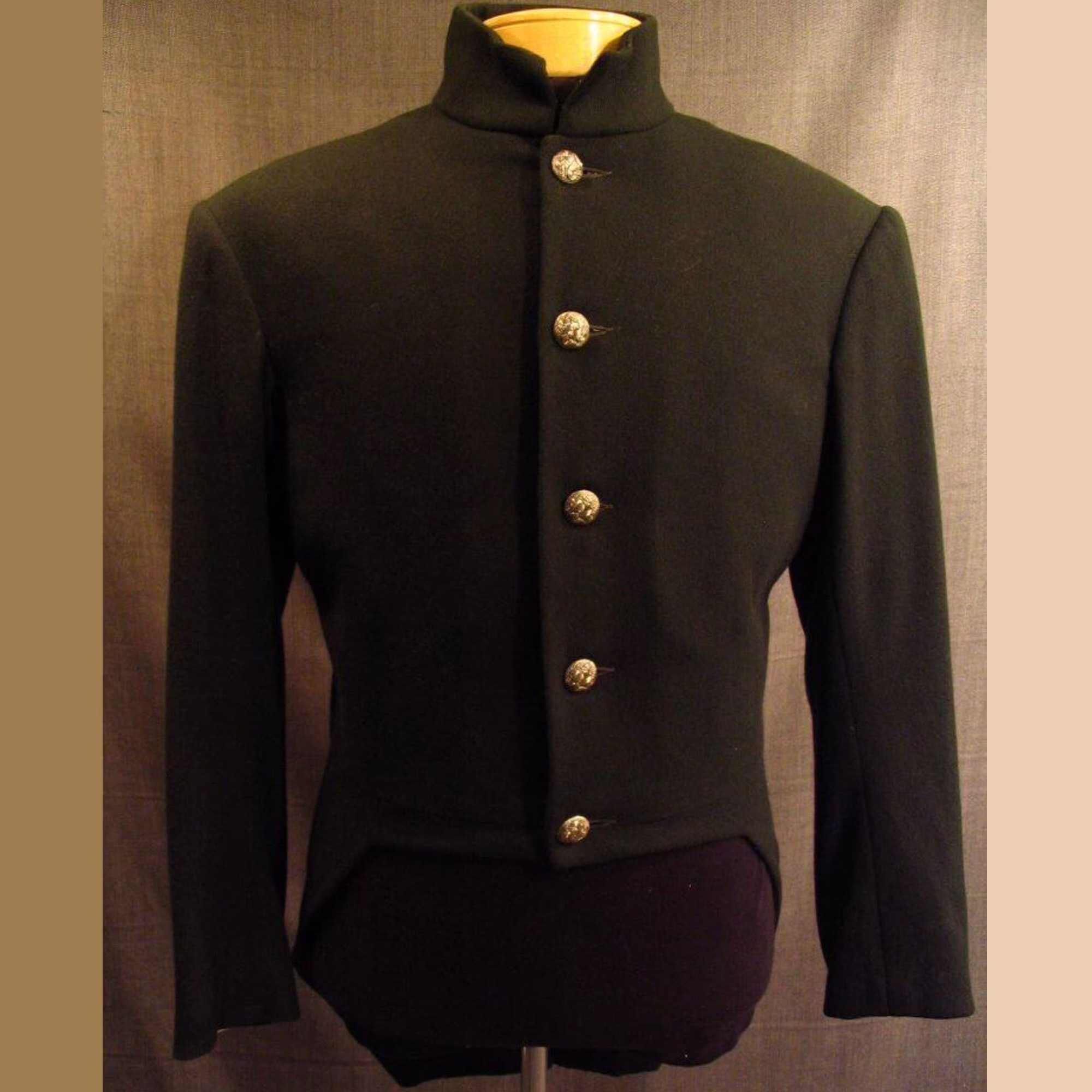 New Men Black Tailcoat Military 19Th Century Wool Coat, Model 1866 Jacket, Mens Hussar Jacket